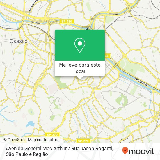 Avenida General Mac Arthur / Rua Jacob Roganti mapa