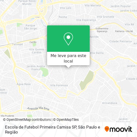 Escola de Futebol Primeira Camisa SP mapa