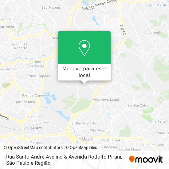 Rua Santo André Avelino & Avenida Rodolfo Pirani mapa