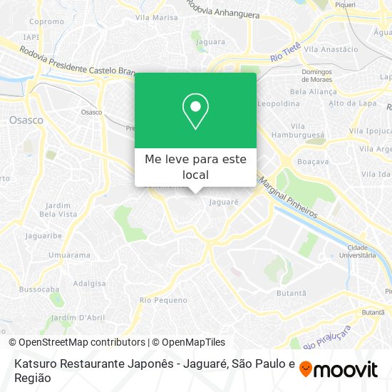 Katsuro Restaurante Japonês - Jaguaré mapa