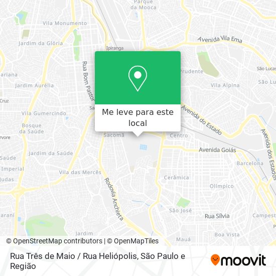 Rua Três de Maio / Rua Heliópolis mapa