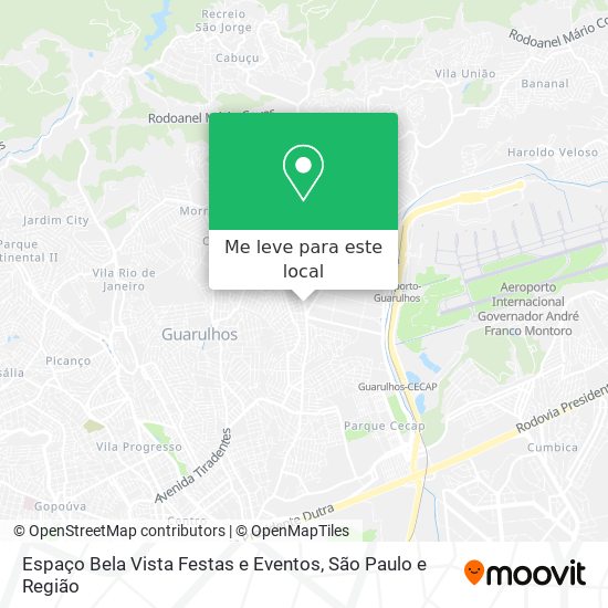 Espaço Bela Vista Festas e Eventos mapa