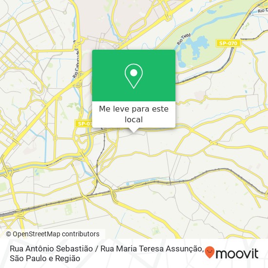 Rua Antônio Sebastião / Rua Maria Teresa Assunção mapa