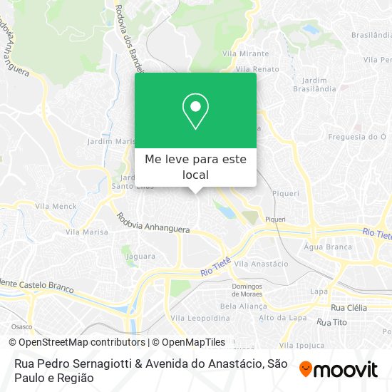 Rua Pedro Sernagiotti & Avenida do Anastácio mapa