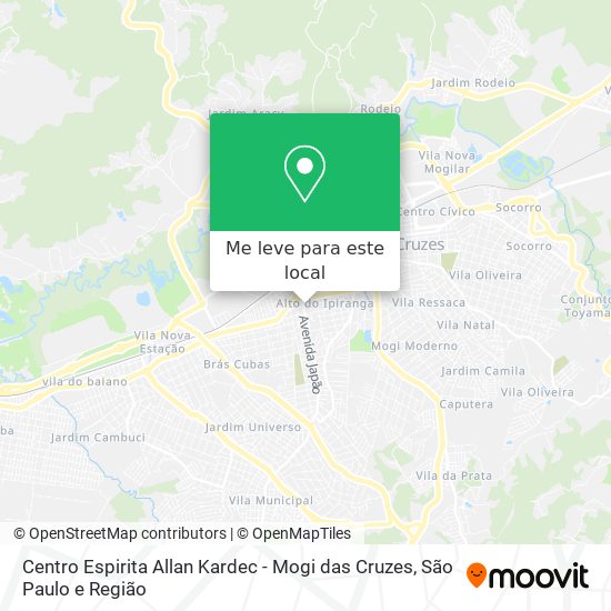 Centro Espirita Allan Kardec - Mogi das Cruzes mapa