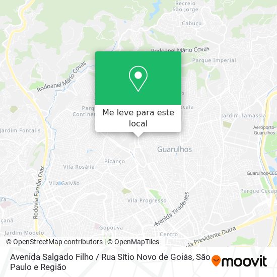 Avenida Salgado Filho / Rua Sítio Novo de Goiás mapa