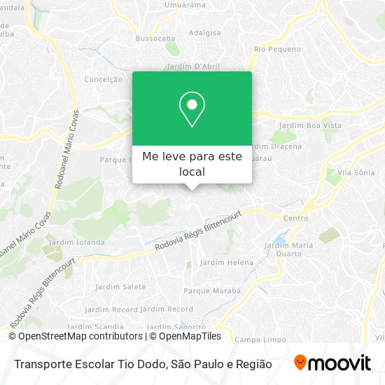 Transporte Escolar Tio Dodo mapa