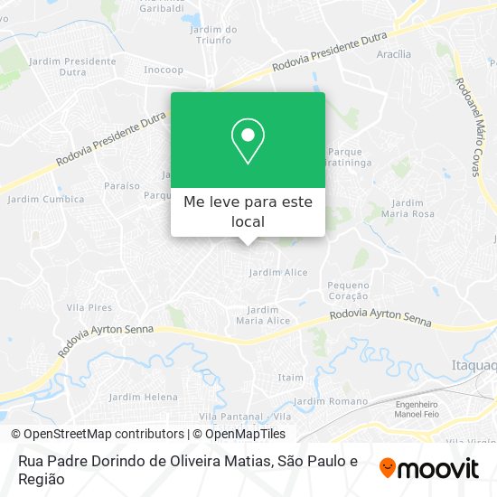 Rua Padre Dorindo de Oliveira Matias mapa