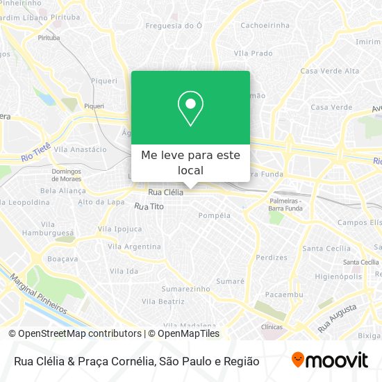 Rua Clélia & Praça Cornélia mapa