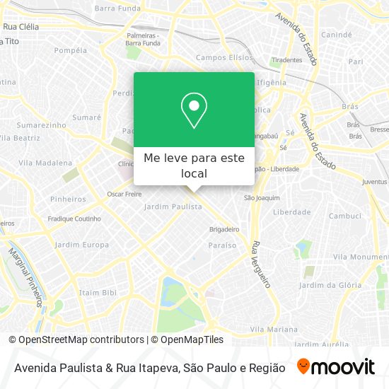 Avenida Paulista & Rua Itapeva mapa