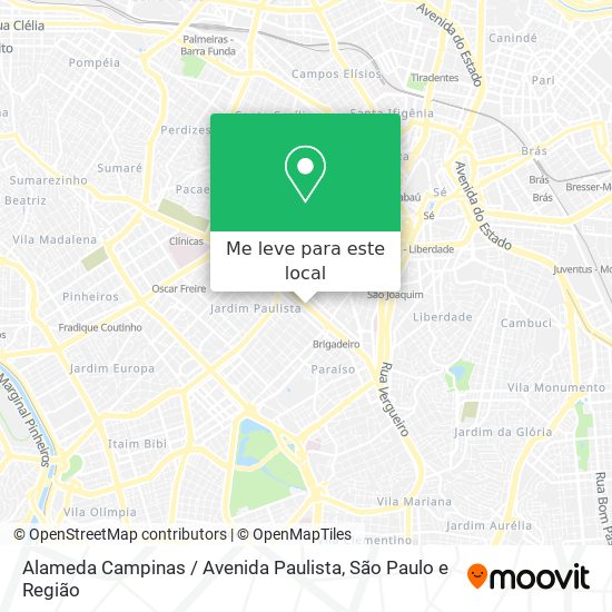 Alameda Campinas / Avenida Paulista mapa