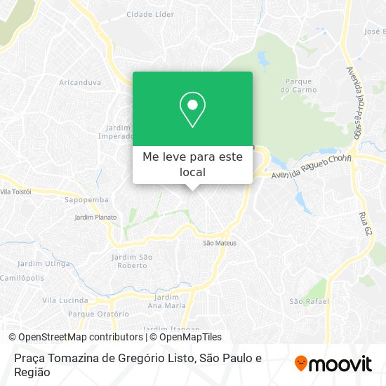 Praça Tomazina de Gregório Listo mapa