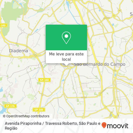 Avenida Piraporinha / Travessa Roberto mapa