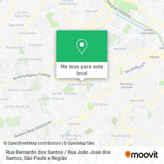 Rua Bernardo dos Santos / Rua João José dos Santos mapa