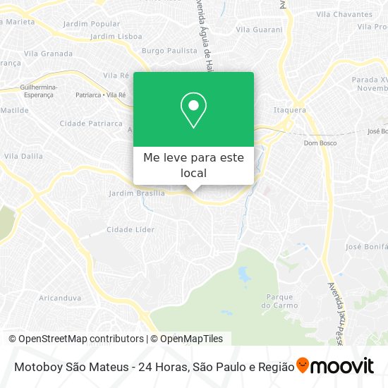 Motoboy São Mateus - 24 Horas mapa