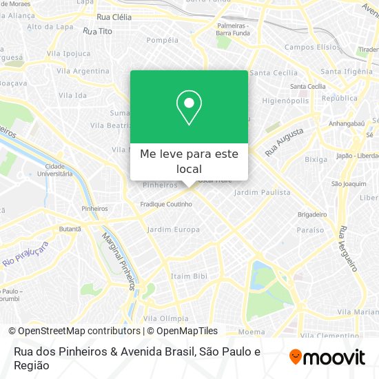 Rua dos Pinheiros & Avenida Brasil mapa