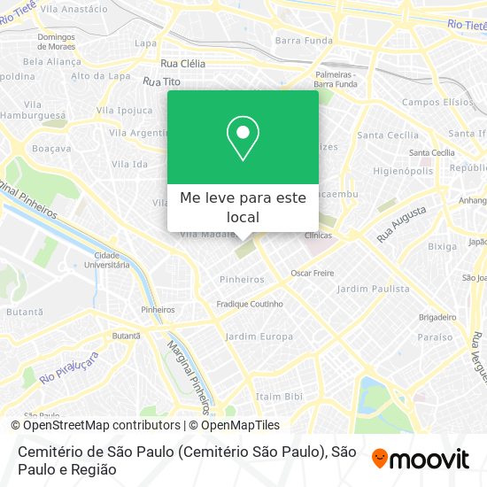 Cemitério de São Paulo mapa