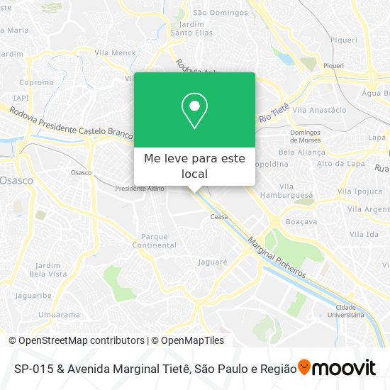 SP-015 & Avenida Marginal Tietê mapa