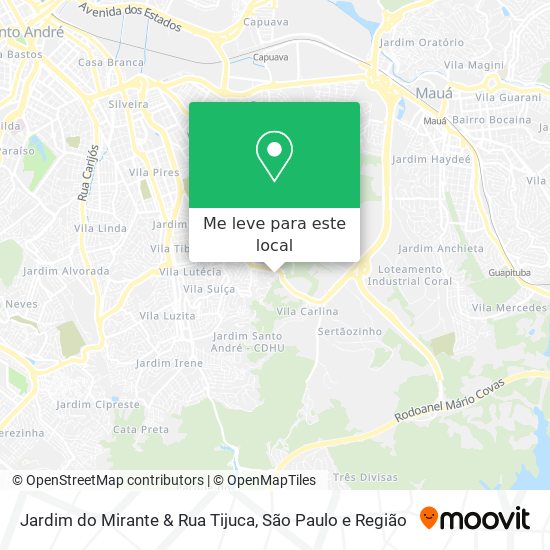 Jardim do Mirante & Rua Tijuca mapa
