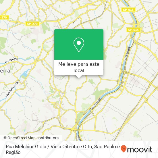 Rua Melchior Giola / Viela Oitenta e Oito mapa