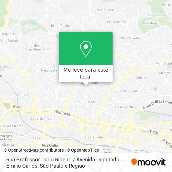 Rua Professor Dario Ribeiro / Avenida Deputado Emílio Carlos mapa