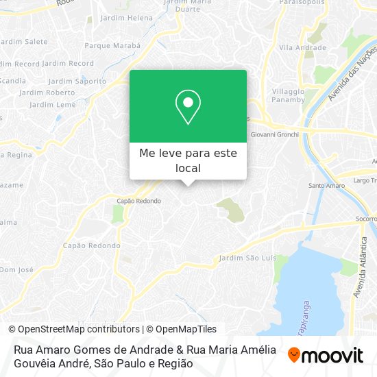 Rua Amaro Gomes de Andrade & Rua Maria Amélia Gouvêia André mapa