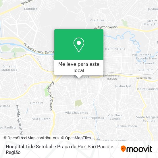 Hospital Tide Setúbal e Praça da Paz mapa