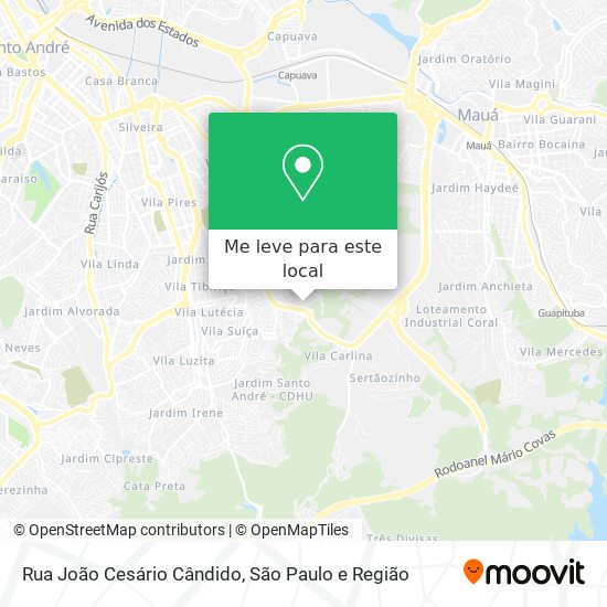 Rua João Cesário Cândido mapa