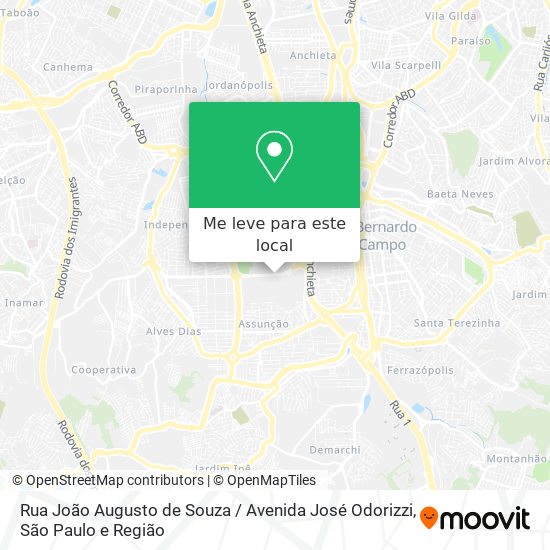 Rua João Augusto de Souza / Avenida José Odorizzi mapa