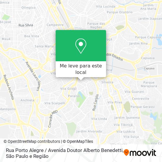 Rua Porto Alegre / Avenida Doutor Alberto Benedetti mapa