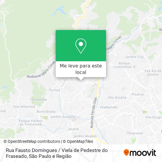 Rua Fausto Domingues / Viela de Pedestre do Fraseado mapa