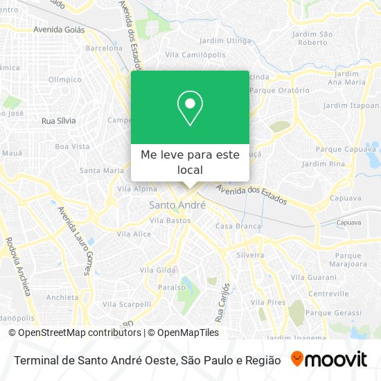 Terminal de Santo André Oeste mapa