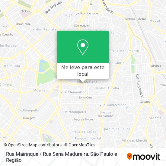 Rua Mairinque / Rua Sena Madureira mapa