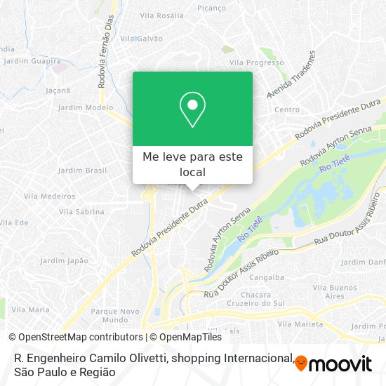 R. Engenheiro Camilo Olivetti, shopping Internacional mapa