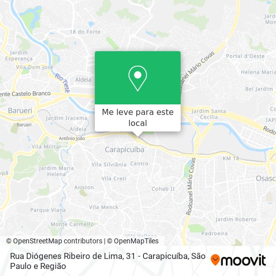 Rua Diógenes Ribeiro de Lima, 31 - Carapicuíba mapa