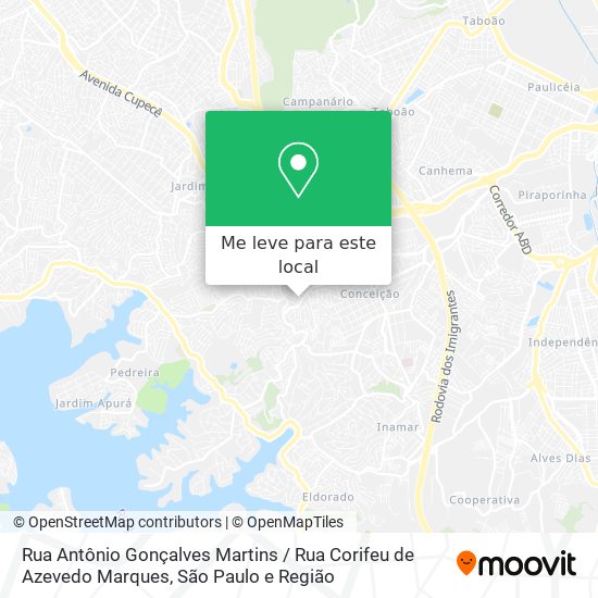 Rua Antônio Gonçalves Martins / Rua Corifeu de Azevedo Marques mapa