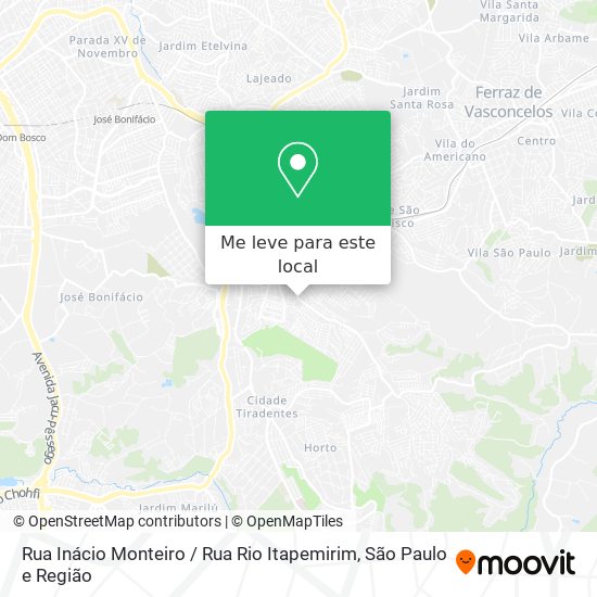 Rua Inácio Monteiro / Rua Rio Itapemirim mapa