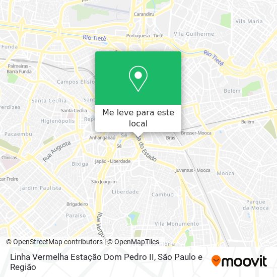 Linha Vermelha Estação Dom Pedro II mapa