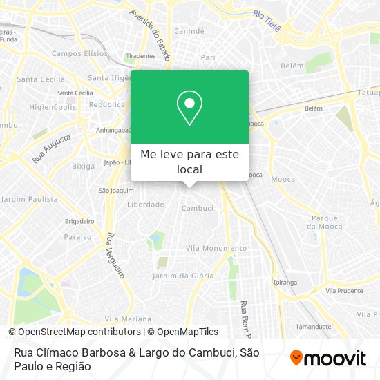 Rua Clímaco Barbosa & Largo do Cambuci mapa