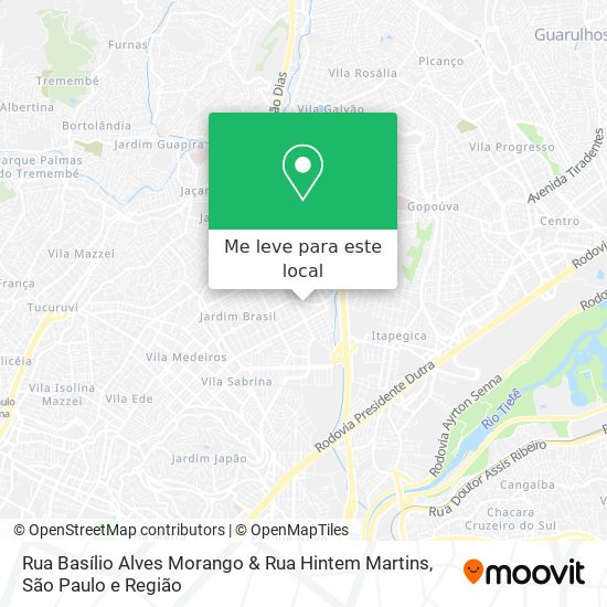 Rua Basílio Alves Morango & Rua Hintem Martins mapa