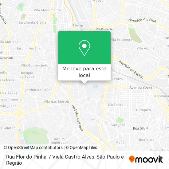 Rua Flor do Pinhal / Viela Castro Alves mapa