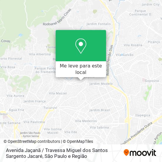 Avenida Jaçanã / Travessa Miguel dos Santos Sargento Jacaré mapa