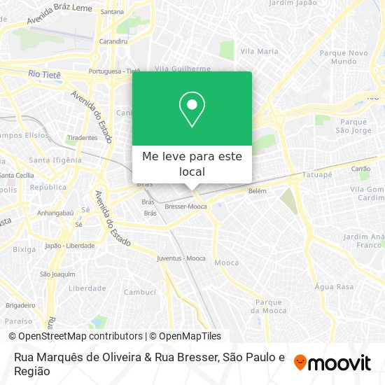 Rua Marquês de Oliveira & Rua Bresser mapa