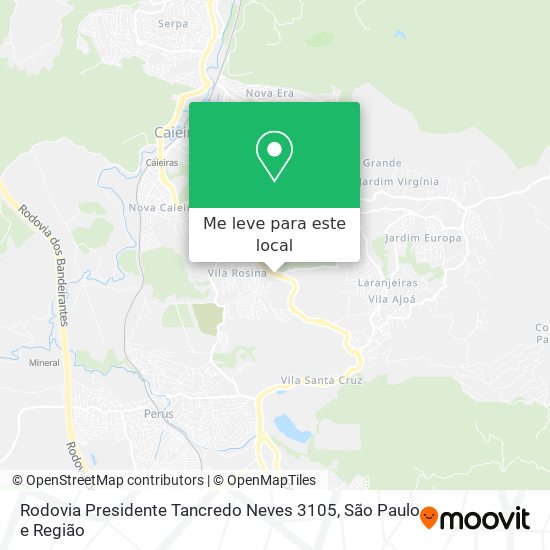 Rodovia Presidente Tancredo Neves 3105 mapa
