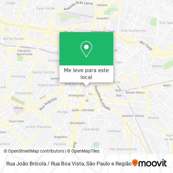 Rua João Brícola / Rua Boa Vista mapa