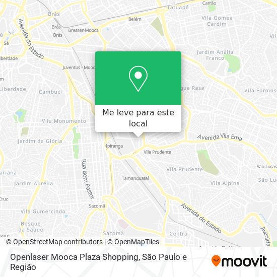 Openlaser Mooca Plaza Shopping mapa
