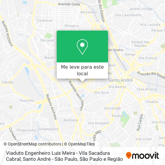 Viaduto Engenheiro Luís Meira - Vila Sacadura Cabral, Santo André - São Paulo mapa