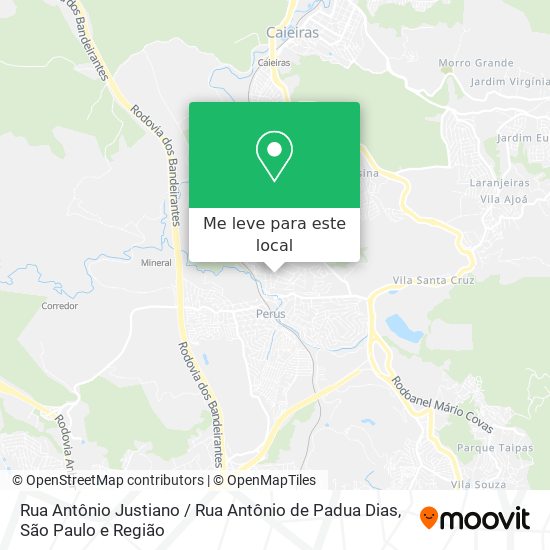 Rua Antônio Justiano / Rua Antônio de Padua Dias mapa