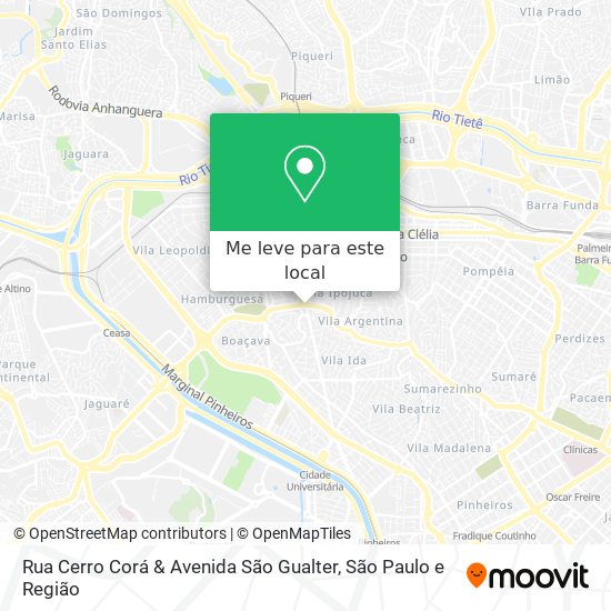 Rua Cerro Corá & Avenida São Gualter mapa