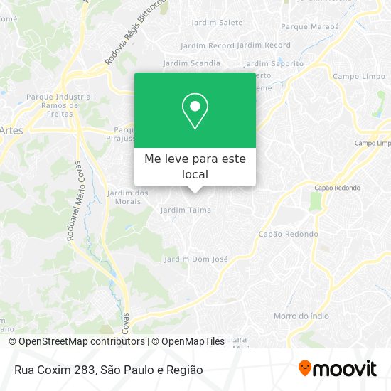 Rua Coxim 283 mapa